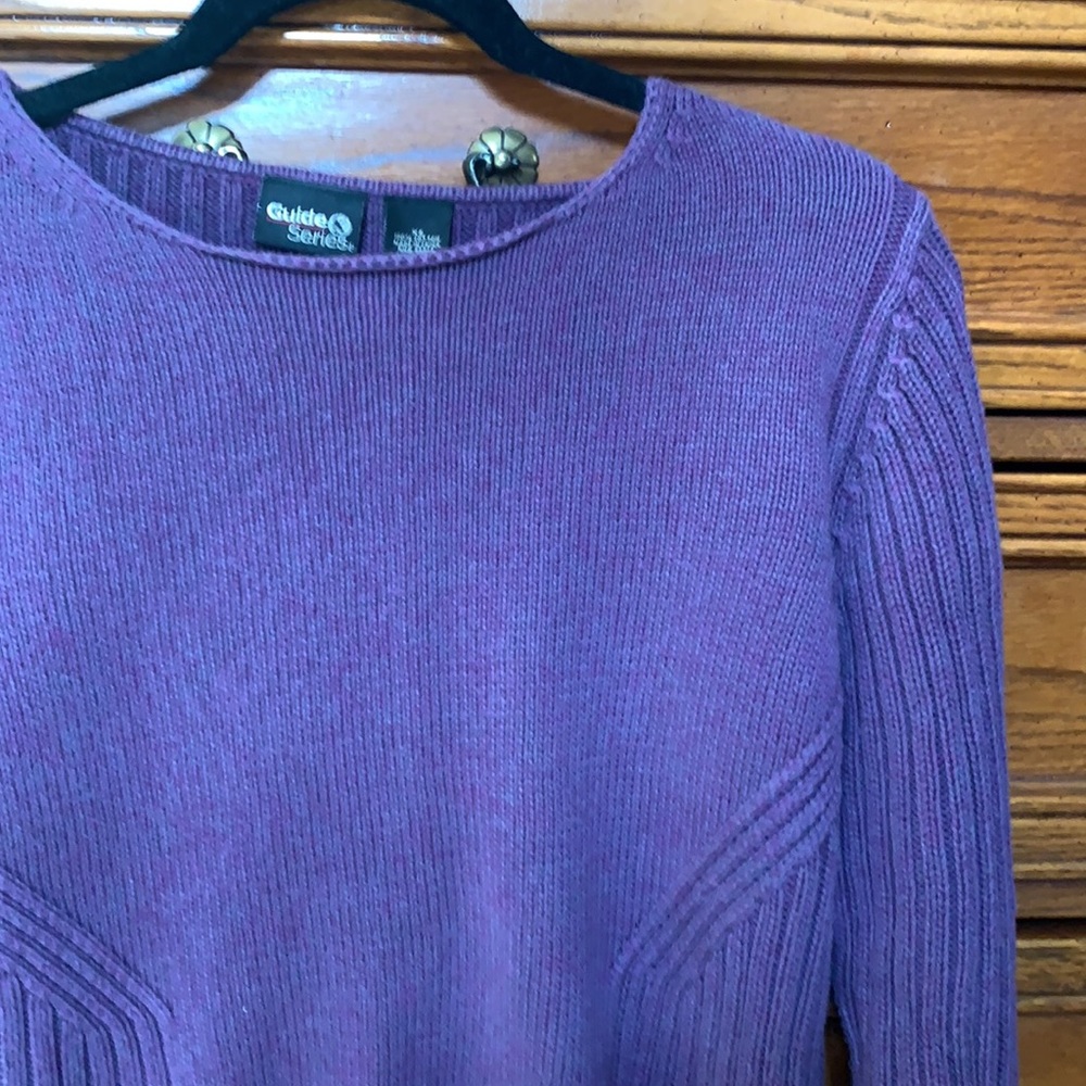 Guide Series Purple Ribbed Sweater - Picture 3 of 5